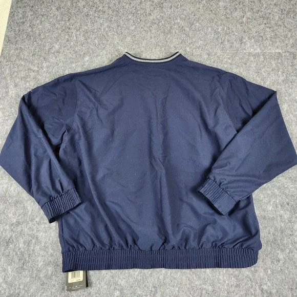 Nike Golf Pullover V Neck Windbreaker Jacket Mens Blue Navy XL Zipper Pocket NWT - Picture 10 of 12